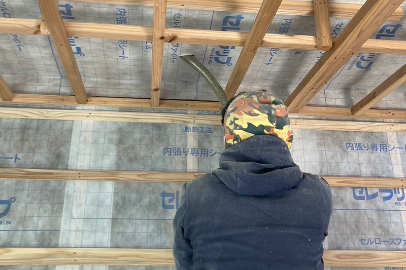 セルロースファイバーの断熱材